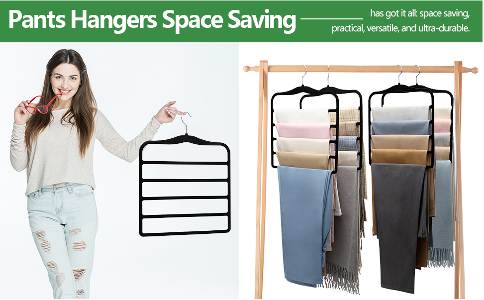 Hangers used for pants scarves towels and ties